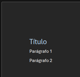 Documento Word contendo 3 linhas os textos "Título", "Parágrafo 1" e "Parágrafo 2"